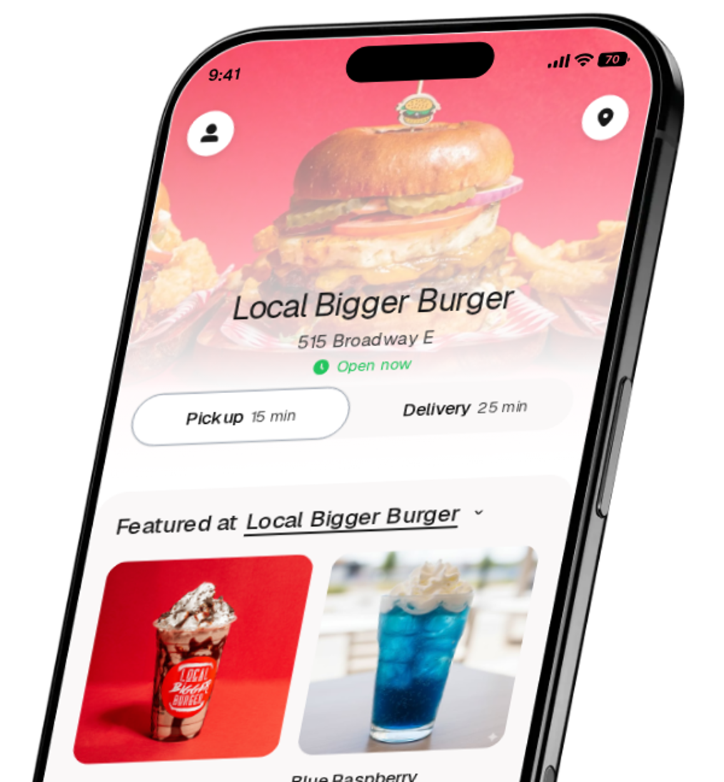 Local Bigger Burger app preview